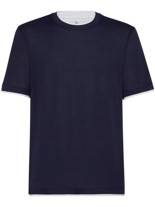 Navy blue man t-shirt BRUNELLO CUCINELLI | MD8217427CW770